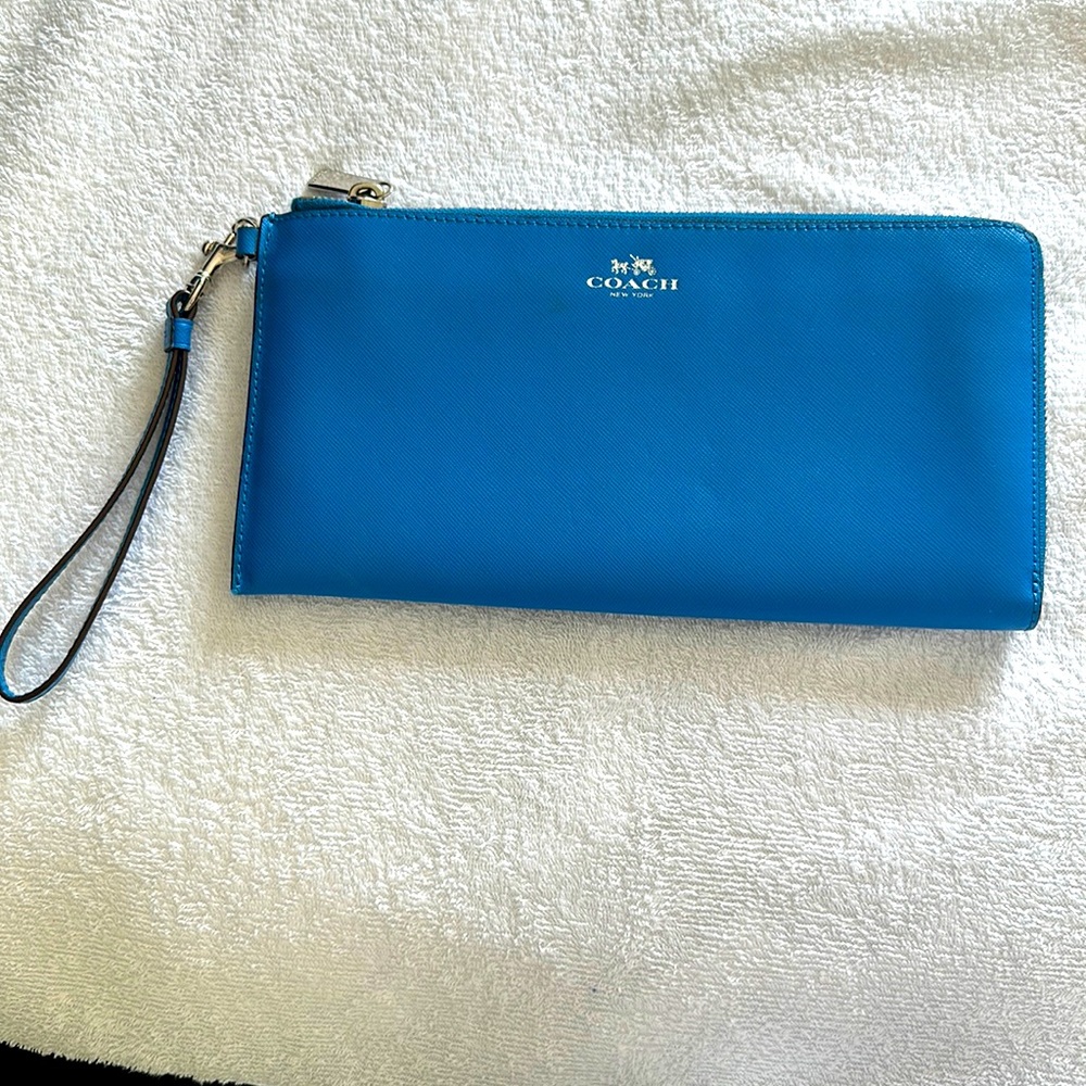 Coach Vibrant Blue Wristlet